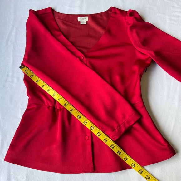 J. Crew Factory Satin Back Crepe Button - Front Blouse - Picture 8 of 10